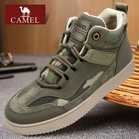 Camel/骆驼男鞋 秋冬季潮鞋男高帮潮流鞋子 韩版百搭运动休闲板鞋商品大图