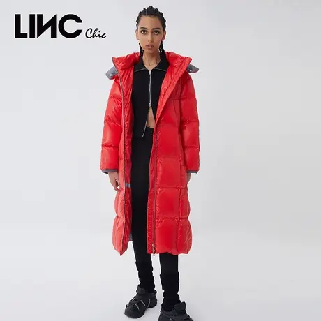 商场同款LINC金羽杰羽绒服女2023冬新款反季断码中长款专柜面包服商品大图