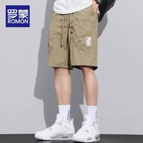 罗蒙工装短裤男士夏季薄款冰丝宽松大裤衩子青少年休闲五分中裤男商品大图