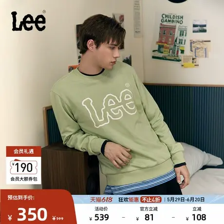 Lee商场同款舒适版圆领美拉德男卫衣休闲LMT007903201图片