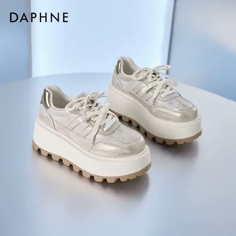 达芙妮板鞋女款2025新款夏季德训鞋运动厚底小白鞋百搭小众面包鞋商品大图