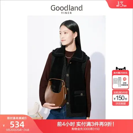 【小香风】音儿美地女装2022秋季新款翻领羊毛马甲毛呢外套商品大图