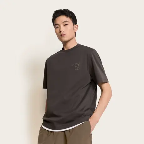 TRENDIANO纯棉短袖T恤男士圆领夏季上衣1ST2020880图片