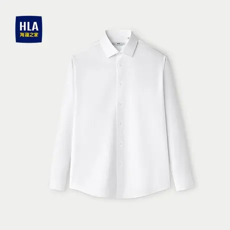 HLA/海澜之家商务长袖正装衬衫2025秋新款尖领斜纹修身衬衣男图片