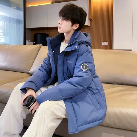 唐狮2024冬季新款羽绒服男装连帽宽松加厚面包服短款保暖外套潮流商品大图