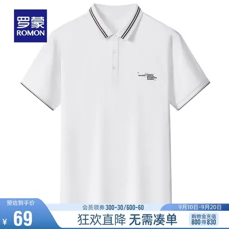 【直降】罗蒙男士商务休闲短袖T恤衫夏季中青年翻领百搭POLO衫男图片