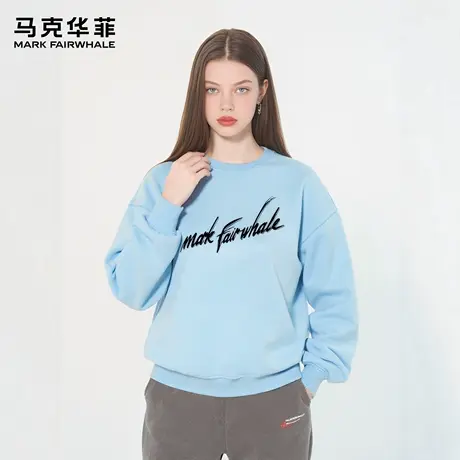 马克华菲 deer 美式复古重磅字母圆领卫衣2025最新情侣款简约外套图片