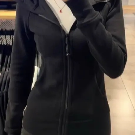 KV真维斯lulu平替外套卫衣女2025新款春秋季修身连帽开衫运动上衣商品大图