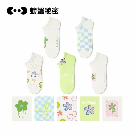 螃蟹秘密袜子女船袜浅口女夏薄款不掉跟防滑可爱运动低帮隐形短袜商品大图
