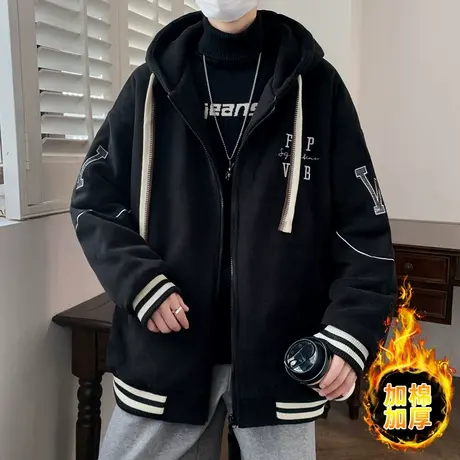 2023新款青少年春秋季棒球服男初中高中学生大童外套帅气秋装棉服图片