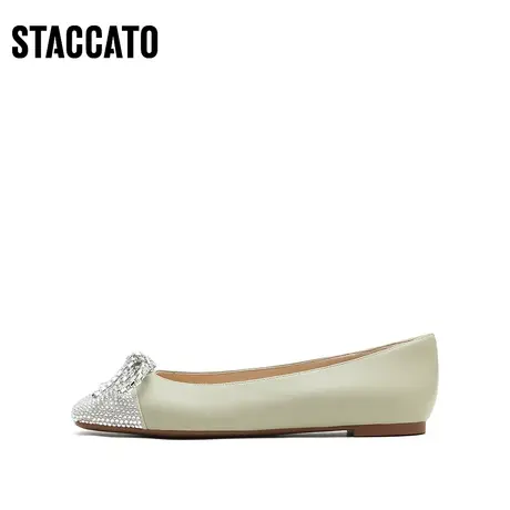 思加图新款仙女风甜美蝴蝶结平底鞋通勤方头女鞋9UR22AQ2C图片