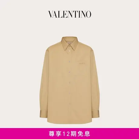 【24期免息】华伦天奴男士 VALENTINO LOGO 刺绣长袖棉质衬衫商品大图