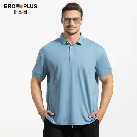 胖哥哥夏季polo衫男短袖大码加肥加大商务休闲宽松冰氧吧T恤上衣图片