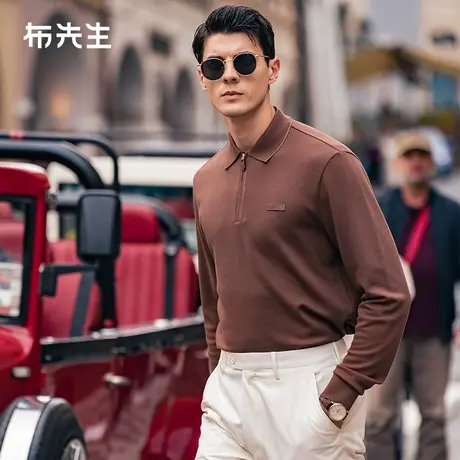 MrBu布先生黑科技双重蓄热保暖长袖t恤男拉链翻领秋装BT12287商品大图