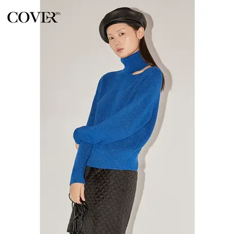 COVER冬季羊毛宽松金葱光泽感毛织衫图片