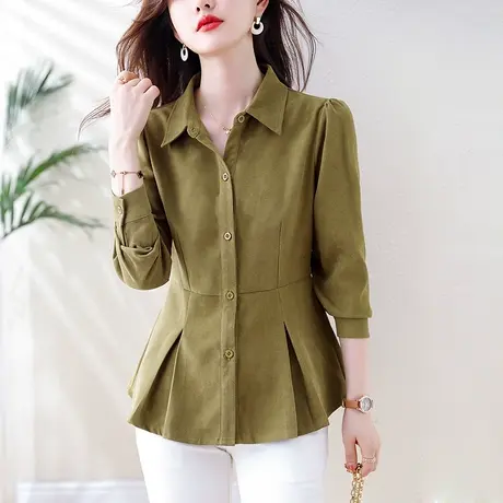 今年流行女士衬衫秋季新款2023收腰显瘦外穿女上衣设计感气质小衫图片