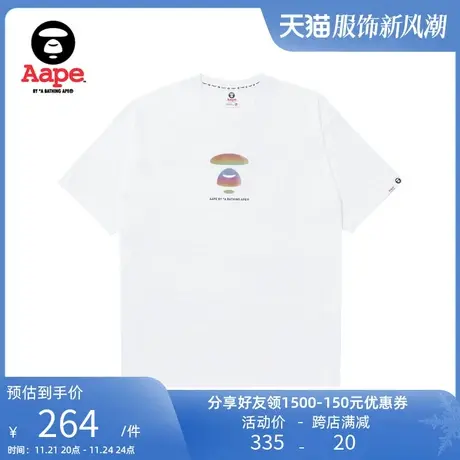Aape旗舰店男装春夏彩色猿颜字母印花宽松短袖T恤1281XXK图片