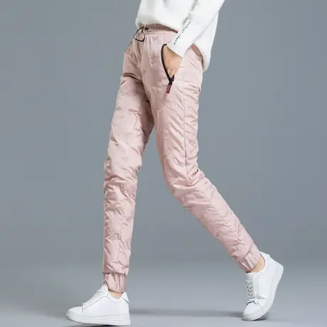 轻薄女士羽绒裤女外穿时尚款高腰加厚运动裤冬季裤子女式防风棉裤商品大图