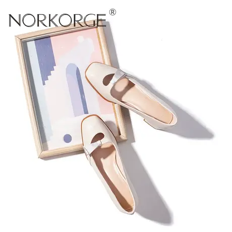 文艺米白色蝴蝶结单鞋女鞋图片