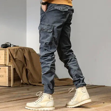 男休闲裤潮牌新品个性工装裤纯色小脚宽松休闲束脚休闲长裤子男装商品大图