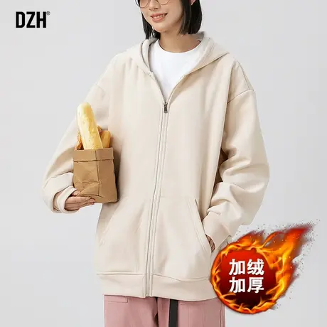 男士连帽保暖外套男秋冬款加绒加厚2024新款情侣装秋装运动连帽衫商品大图