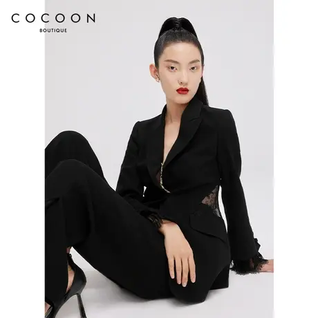 COCOON商场同款气质上衣女2023春装新款女装休闲时尚小西服外套女商品大图
