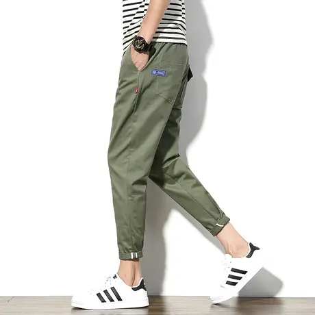 男士休闲裤子秋季薄款潮牌修身学生小脚春秋青少年工装裤韩版潮流商品大图