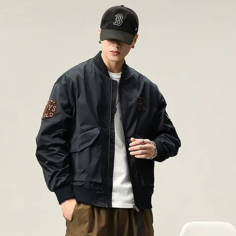 时尚大码男士外套百搭保暖工装男外套宽松防风秋冬户外夹克休闲男图片