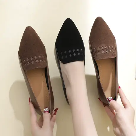 真皮软底舒适2025新款大码女鞋41一43春秋款尖头平底鞋妈妈女单鞋商品大图