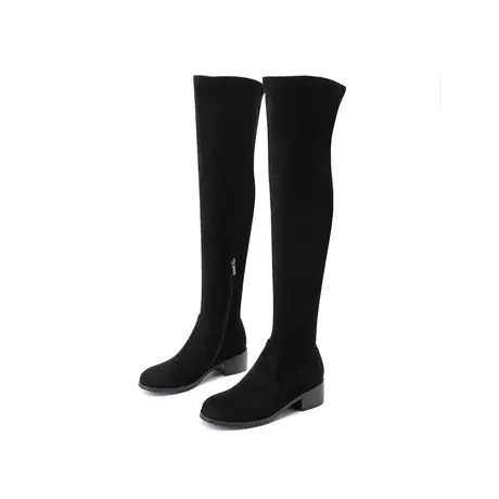 红蜻蜓2023年长筒靴保暖休闲时尚长靴冬季潮流中跟高筒骑士女靴商品大图