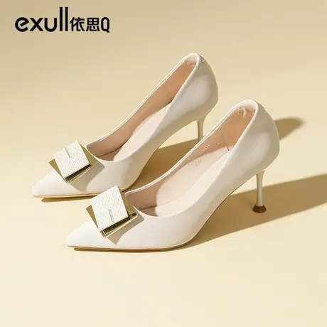 依思q小ck晚风法式高跟鞋女细跟浅口尖头单鞋气质名媛2024春新款图片