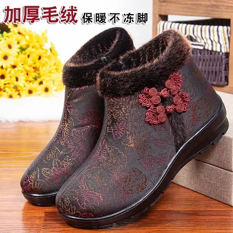 老北京布鞋女旗舰店官方正品棉鞋冬季加绒加厚中老年人妈妈女鞋冬商品大图