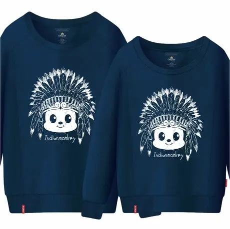 Ohlyah品牌潮牌休闲男女士卫衣情侣装春秋新品印花纯棉圆领打底衫商品大图