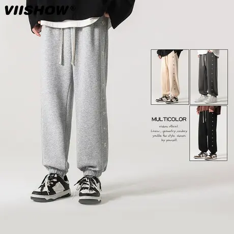 VIISHOW束脚裤男秋季潮牌日系男生春秋款运动裤休闲长裤宽松卫裤商品大图