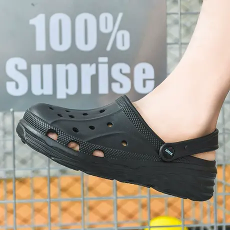 夏季雨鞋男款时尚潮钓鱼水鞋户外防滑涉水鞋胶鞋沙滩洞洞鞋防水鞋商品大图