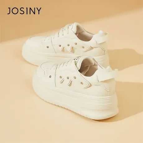 Josiny/卓诗尼软底女鞋新款2024春季运动板鞋休闲增高小白鞋女款商品大图