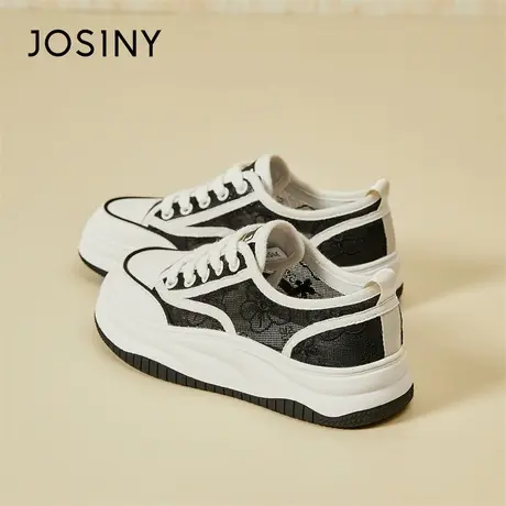 Josiny/卓诗尼2024新款春季网面透厚底小白鞋女休闲运动鞋板鞋子商品大图