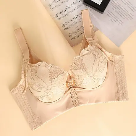 奥维丝丽新品内衣女中薄款B杯聚拢上托软钢圈收副乳调整型文胸夏商品大图