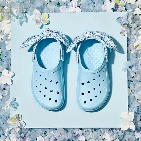 Skechers斯凯奇女鞋夏季蝴蝶结fafa洞洞鞋碎花泡泡鞋凉拖鞋111494图片