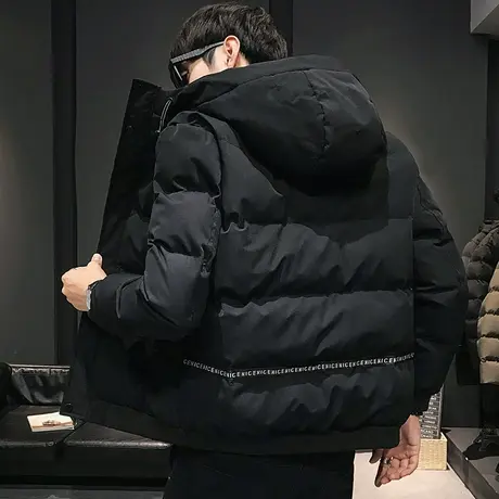 棉衣男潮牌ins冬季外套加厚羽绒棉服短款连帽冬天棉袄2023年新款图片