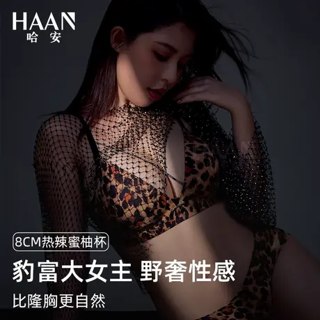 超厚8CM性感豹纹内衣女聚拢小胸显大无痕情调高级漫画胸文胸套装商品大图