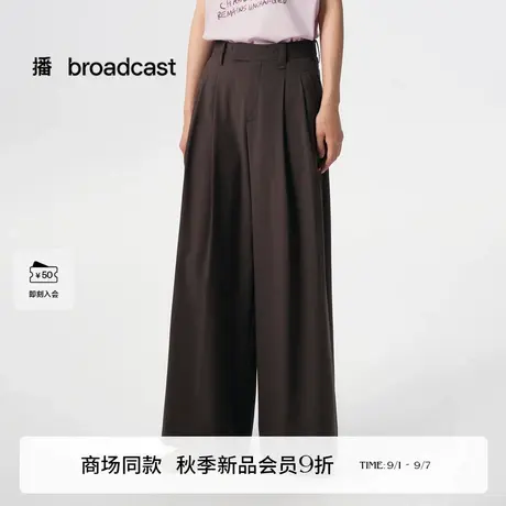 播商场同款宽松显瘦阔腿休闲裤女25早秋新品通勤西装裤BDS3KD3061图片