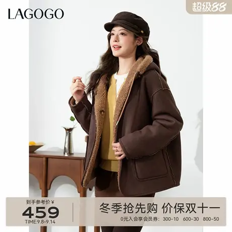 LAGOGO落基山脉两面穿泰迪外套女拉谷谷2025年冬季新款保暖上衣商品大图