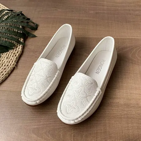 医护工作鞋女护士鞋软底透气不累脚春夏季平底孕妇单鞋防滑豆豆鞋商品大图