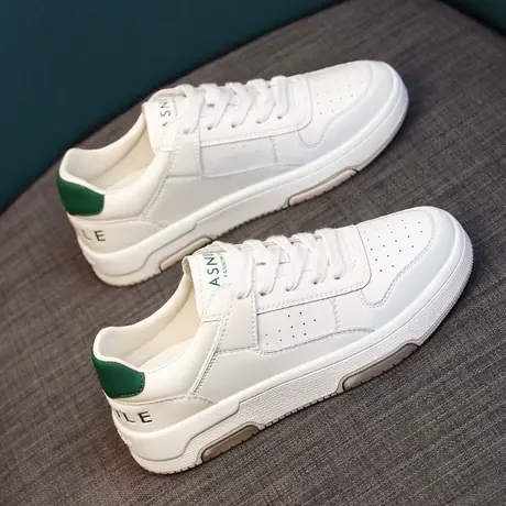 真皮小白鞋女2023新款夏季爆款软底百搭单鞋夏款平底休闲女鞋板鞋商品大图