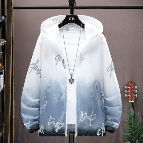 夏季男士防晒衣薄款上衣青少年连帽夹克夏装速干防晒服潮户外外套商品大图