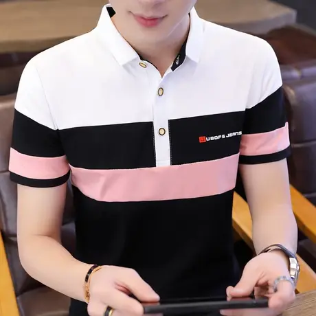 夏季大码修身polo衫男半袖青年体桖韩版休闲翻领短袖t恤男士夏装图片