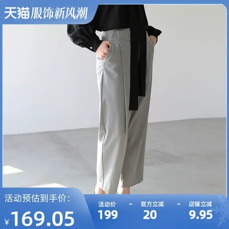 秋冬新款韩版cec裤子女直筒宽松西装裤气质休闲裤商品大图