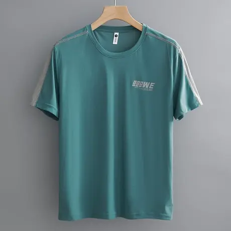 2024新款圆领凉感商务休闲短袖T恤男士宽松夏季薄款上衣服打底衫商品大图