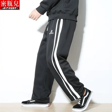 密瓶儿加肥加大潮牌休闲运动裤男宽松秋季男士青少年长裤胖子裤子商品大图